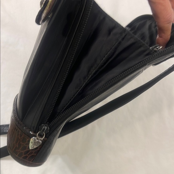 Brighton “One World “ Leather Croc Embossed Crossbody Bag No Callouts EUC - Picture 16 of 17